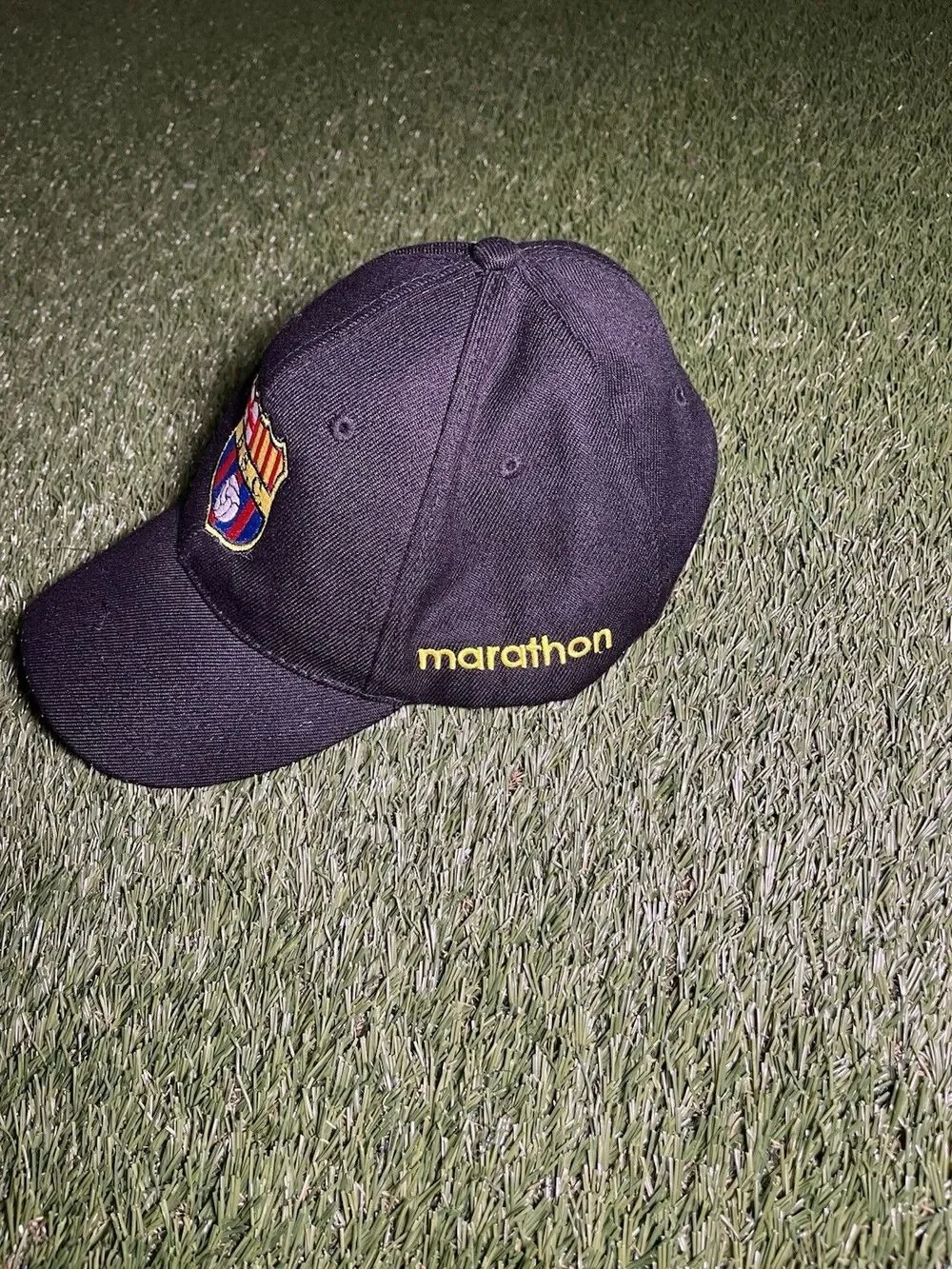 Marathon Barcelona SC Soccer Cap Hat Black Yellow